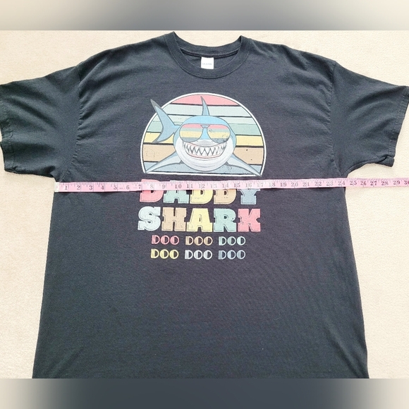 BABY SHARK Men's Daddy Shark Doo Doo Doo T-shirt BLACK 100% Cotton Size 2XL - Picture 6 of 9